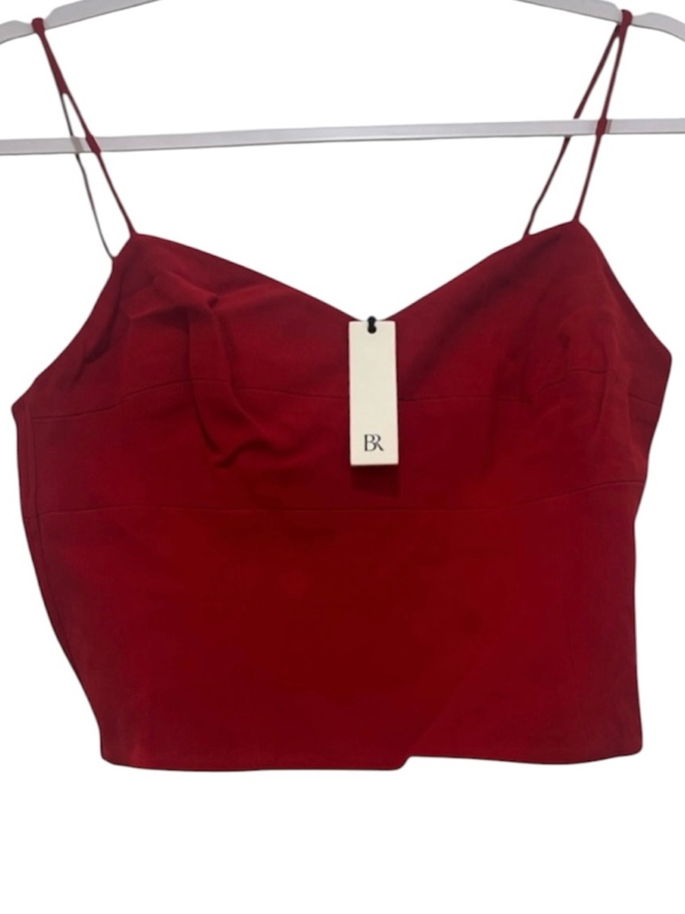 Banana Republic women’s 6 sleeveless zip up red corset with spaghetti straps